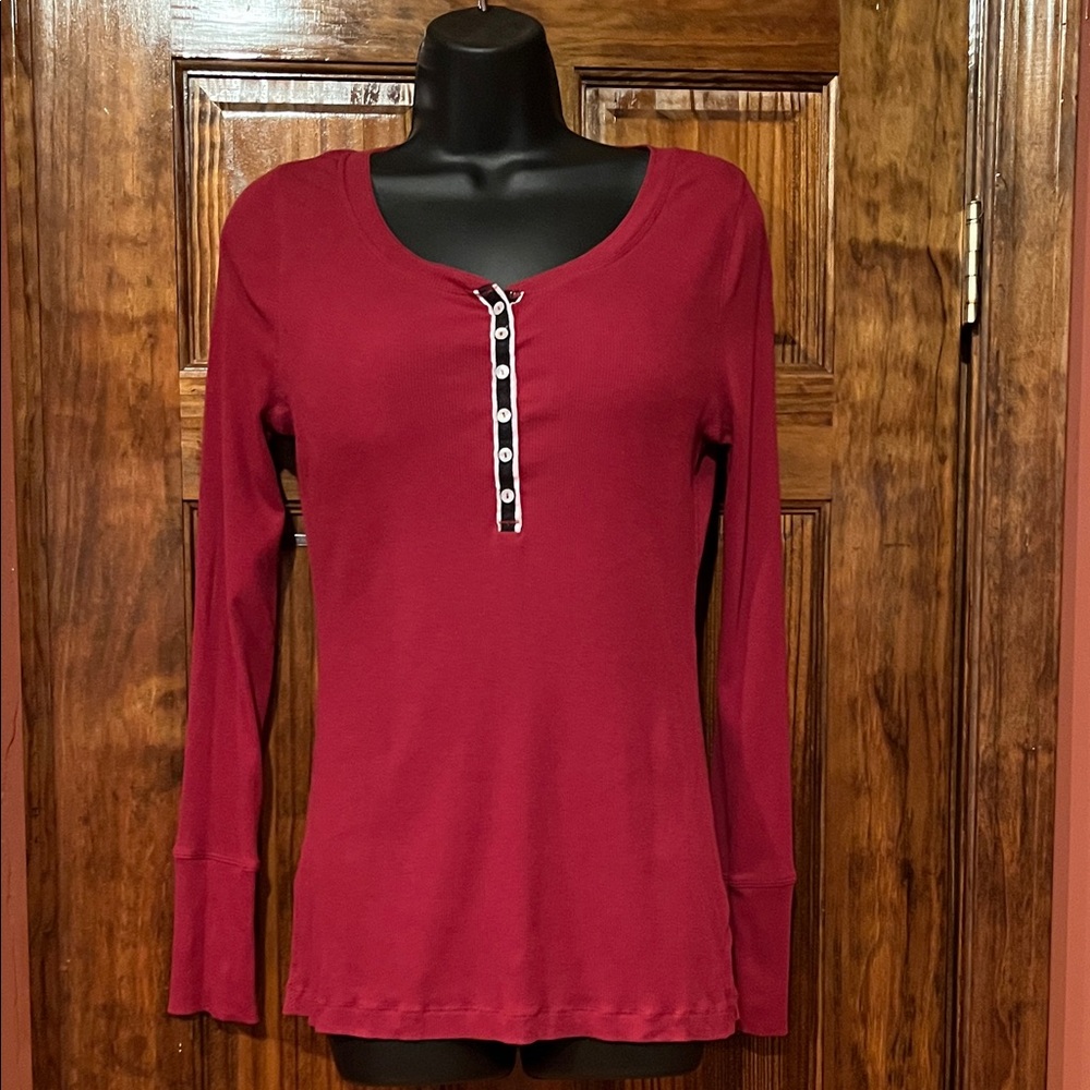 Massini Vibrant Burgundy Long Sleeve Tee